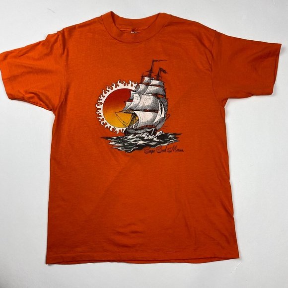 Hanes Other - Vintage 70s 80s Cape Cod Massachusetts T Shirt Mens Small Schooner Sailing USA